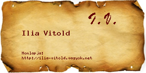 Ilia Vitold névjegykártya